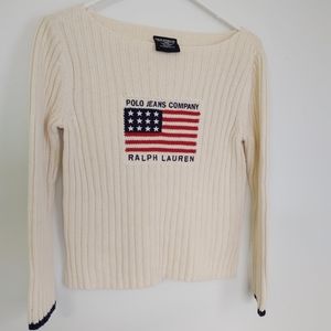 Polo Jeans Company Ralph Lauren Ribbed Cream Sweat